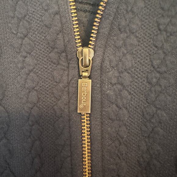 Barbour Kelsey Overlayer Bomber Jacket Size 8 Navy Blue British Preppy Classic - Picture 7 of 14